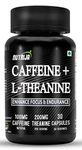 NutriJa Natural Caffeine 100MG Plus L-Theanine 200MG - 30 capsules | Promotes Energy, Alertness, Concentration & increased attention | Cognitive performance stack- no crash or jitters.