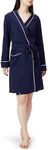 Amazon Essentials Women's Lightweight Waffle Mid-Length Robe (Available in Plus Size), Navy, M