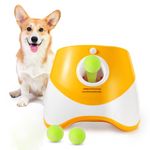 Best Automatic Ball Launcher for Dogs, USB Rechargeable Power - Indoor & Outdoor Dog Ball, Interactive Dog Fetch Tennis Ball Launcher Machine Toy for Small and Medium Dogs Comes with 3 Tennis Balls