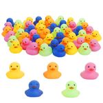 Rubber Duck Bath Toys , 50Pack Mini Rubber Ducky Rubber Duck Bulk Float Duck Baby Bath Toy, Shower Birthday Party Favors Gift Classroom Summer Beach Pool Party Games