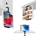 Universal Kitchen Cabinet Mount Holder, TFY Phone Holder & Tablet Mount with Clamp for Desk Shelf compatible with iPad Pro Air Mini, iPhone, Galaxy Tabs, more 7"-10.5" Tablets and 5"-6.5" Phones