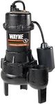 Wayne RPP50 Cast Iron Sewage Pump with Piggy Back Tether Float Switch