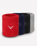 Invincible Cotton Wristband Sweatbands - 3 Inch, Pack of 4 for Active Style and Maximum Absorption