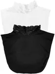 Eyibenlilan Lace Dickey Detachable Collars Mock Turtleneck Elegant Set Half Top Cuello Falso and Versatile Half Shirt Base Fake Collar for Women(Black+White)