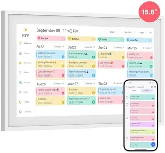 Skyzoo 15.6-Inch Digital Calendar – Schedule, Chore Chart, Meal Planner, Task Rewards System, Family Photo Display, Syncs with Online Calendars, Horizontal, Vertical & Wall-Mount