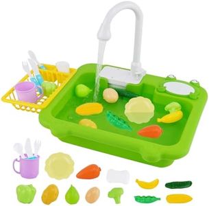 Kitchen Sink Toy with Running Water, Playing Dishwasher with Automatic Water Circulation System, Toy Kitchen, Play Kitchen, Kids Kitchen, Washing Vegetables, Montessori Toy