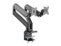 Monoprice Heavy-Duty Dual-Monitor Full-Motion Adjustable Gas-Spring Desk Mount for 15 to 34 Inches Monitors, Desk Edge‑Clamp, Fits 2 Screens - Workstream Collection, Black