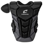 CHAMPRO Optimus Pro Plus Ergonomic Baseball Catcherââ‚¬â„¢s Chest Protector for Commotio Cordis with Removeable Shoulder Cap, 14", Black