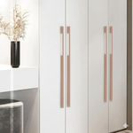 HILO Fancy Premium Matte Aluminum Kitchen Cabinet Handle Sleek Stylish Durable Rust Resistant Pull Handle Perfect for Modern Luxury Kitchens Drawers wardrobes and interiors Rose Gold (4, 18 INCH)