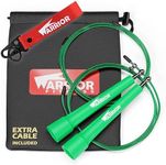 Jump Rope, High Speed, Adjustable, Premium Quality - Best for Boxing, MMA, Fitness Training, WOD & Cardio Workouts - by Warrior Fitness (Green)