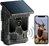 VOOPEAK Wildlife Camera Solar Powered, 46MP 4K UHD 30fps WiFi Bluetooth Trail Camera with Night Vision Motion Activated IP66 Waterproof for Wildlife Monitoring