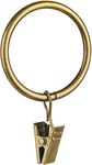 40 Pcs Curtain Rings for Curtain Rod,Antique Brass Metal Curtain Ring with Clips,Decorative Drapery Interior Diameter Curtain Rod Clips Hangers for Bathroom, Living and Guest Room (2inch)