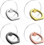 KolorFish Transparent Phone Ring Stand Holder Mobile Phone Ring Holder Finger Grip 360 Degree Rotation (Transparent Round) Pack of 4