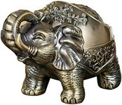 Vintage Elephant Ashtray with Lid for Cigarettes Metal Windproof Smoking Ash Trays for Indoors Outdoors Home Office Decorative Gift for Men Women (Bronze Color)