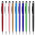 Demachytec Stylus Pen 10 Pack Universal Capacitive 2 in 1 Ballpoint Pens and Styli Touch Screen Pencil for Tablets/iPad/iPhone/Smartphones/Samsung Galaxy All Touchscreen Devices, Muliple Colors