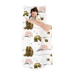 JumpOff Jo - Extra Long Toddler Nap Mat, Sleeping Bag for Kids with Removable Pillow for Preschool, Daycare, and Sleepovers, Mat is 53 x 21 Inches, Blanket is 43 x 30 Inches - Rainbow Bears