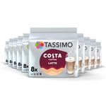 Tassimo Costa Latte Coffee Pods - 10 Packs (Total 80 Costa Coffee Latte Drinks)