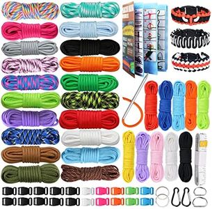 Paracord 550, 4MM Paracord 20 Colors & 2MM Micro Paracord Rope 10 Colors with Instructions Book, Paracord Bracelet Combo Crafting Kits, Parachute Cord and Complete Accessories (Fairy Tale)