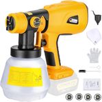 IRONFACE HVLP Paint Sprayer Airless Spray Gun Cordless for Dewalt 20V Max Battery Powered(Battery Not Included), Yellow