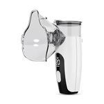 Q DEVICES Portable Mesh Nebulizer — Adaptable for Kids and Adults, Single-Button Operation, Battery-Powered, Handheld, Rechargeable — produces fine mist particles for deeper lung absorption.