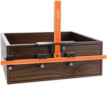 JORGENSEN Cabinet Hardware Jig Tool - Aluminum Alloy & Double Scale Cabinet Handle Jig Template, Professional for Installing Door Drawer Front Knobs Handles & Pulls with 5mm Alignment Drilled Hole