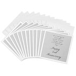 3dRose gc_221893_2 6 x 6-Inch "2Nd Anniversary I Could Love You Longer on Faux Cotton-Like Background" Greeting Card (Set of 12)