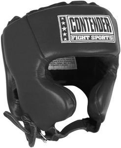 Contender Fight Sports Competition Boxing Headgear with Cheeks , Black , Medium