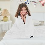 Yescool Kids Weighted Blanket (5 lbs, 36" x 48", White) Cooling Heavy Blanket for Sleeping Perfect for 40-60 lbs, Throw Size Breathable Blanket with Premium Glass Bead, Machine Washable