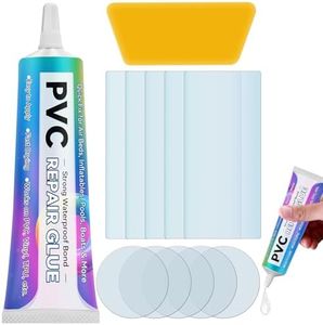Air Mattress Patch Kit, Waterproof Vinyl Repair Kit, Pool Patch Repair Adhesive for Punctures, PVC Glue for Inflatables, Swimming Ring, Swimming, Kayak, PVC Boats, Raft, Hot Tubs, Bounce House, Tent