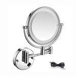 ZAP 3X LED Magnifying 9 Inch Makeup Mirror | Shaving Mirror | Bathroom Mirror with Wall Bracket with Adjustable Frame(Wall Mounted for Bathroom Kitchen and Office)