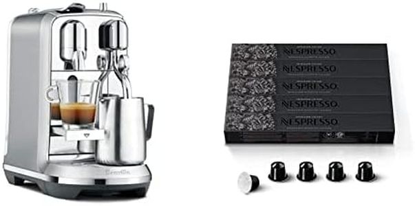 Breville Nespresso Creatista Plus Coffee Espresso Machine, Brushed Stainless Steel BNE800BSSUSC and Nespresso Capsules OriginalLine, Ristretto Intenso, Dark Roast Coffee, Coffee Pods