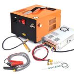 PCP Air Compressor, 300bar 4500psi Portable High Pressure Pump Compressor Transformer Airgun Pneumatic Rifle Inflator, Built-in Water-Oil Separator Filter, Powered by Car 12V DC or Home 110V-240V AC