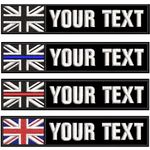 2PCS Customizable Name Patches with Hook Fastener，Personalized Tactical Morale Embroidered Name Tapes with British Union Jack Flag Patch for Hats Caps Bags Backpacks Tactical Vest Military