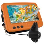 Underwater Fishing Camera, Portable Fish Finder, 4000mAh Li-Battery, Wide-angle Infrared LED Night Vision Camera, Host IP68 Waterproof, with 4.3 inch IPS Display for Ice, River and Boat Kayak (Orange)