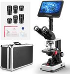 [24MP Smart Monitor] Vabiooth Lab Compound Trinocular Microscopes 40X-2500X Magnification with 7" Monitor Free Software-One Click Capturing Images & Video, Measuring Lengths, Wide-Field Eyepieces
