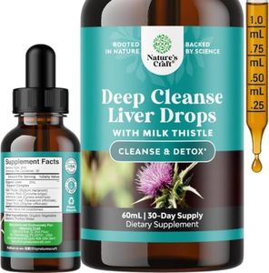 Deep Liver Cleanse, Detox & Repair with Milk Thistle Liquid Drops - Liver Detox Liquid Artichoke Extract with Dandelion Leaf, Ginger & Turmeric Curcumin for Immunity & Daily Cleanse -60 ml Bottle