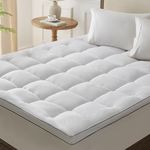 Homemate Mattress Pad Topper Cal King - Cooling Pillow Top Quilted Fitted Mattress Pad Cover for Hot Sleepers - Mattress Pad Cover Plush Bed Topper Down Alternative Soft Mattress Protector for Back