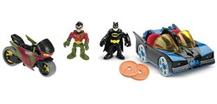 Fisher-Price Imaginext DC Super Friends Preschool Toy Batman Batmobile & Cycle Vehicle Set, 2 Figures, for Pretend Play Kids Ages 3+ Years