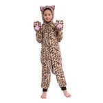 Wizland Leopard Costume for Kids One Piece Cheetah Costume Kids Cheetah Costume Cat Onesie Cheetah Onesie Kids 4-6