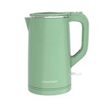 COOKTRON 1.7L Electric Kettle Quiet, Double Wall Hot Water Boiler BPA-Free, Quiet Boil and Cool Touch Tea Kettle, Cordless with Auto Shut-Off & Boil Dry Protection, 1500W Fast Boiling, Green