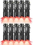 RaySoar 10 Pack Red Light Flashlight, 3 Modes Red LDE Flashlight Red Flashlight for Astronomy, Night Observation and Outdoor Activities