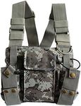 Lewong Universal Hands Free Chest Harness Bag Holster for Two Way Radio (Rescue Essentials) (Camouflage)