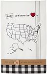 Mud Pie Personalizable Towel, Home is Where The Heart is, White, 26" x 18.5"