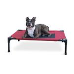 K&H Pet Products Elevated Cooling Outdoor Dog Bed Portable Raised Dog Cot Red/Black Medium 25 X 32 X 7 Inches