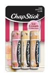 3 Pack ChapStick Ice Cream Strawberry, Vanilla Bean, Ice Cream-Orange Sherbet