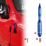 ROOCKHITCB Aluminum Antenna Fit for 2007-2023 Jeep Wrangler JK/JL and 2019-2023 Jeep Gladiator, 2014-2021 Toyota Tundra Antenna Replacement Assembly Accessories with Installation Screw,Blue