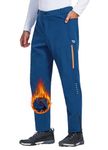 BALEAF Men's Winter Cycling Pants Thermal Mountain Bike Pants Water Resistant Cold Weather Hiking Running Bicycle Outdoor, 01-fleece Blue, X-Large