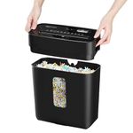 Amazon Basics 6-Sheet Cross Cut Paper and Credit Card Shredder | 11.5 Liter Waste Basket Capacity| for Office and Home Usage | 1 Year Brand Warranty