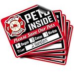 5-Pack Stylish Pet Rescue Stickers Decals for House Windows Doors | 5" x 4" Made with Premium All Weather Vinyl Material | Alert Rescue Team in Case of Fire Or Emergency