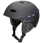 Tontron Adult Whitewater Kayaking Canoeing Watersports Helmet (Matte Black Fiber Forest, Medium)